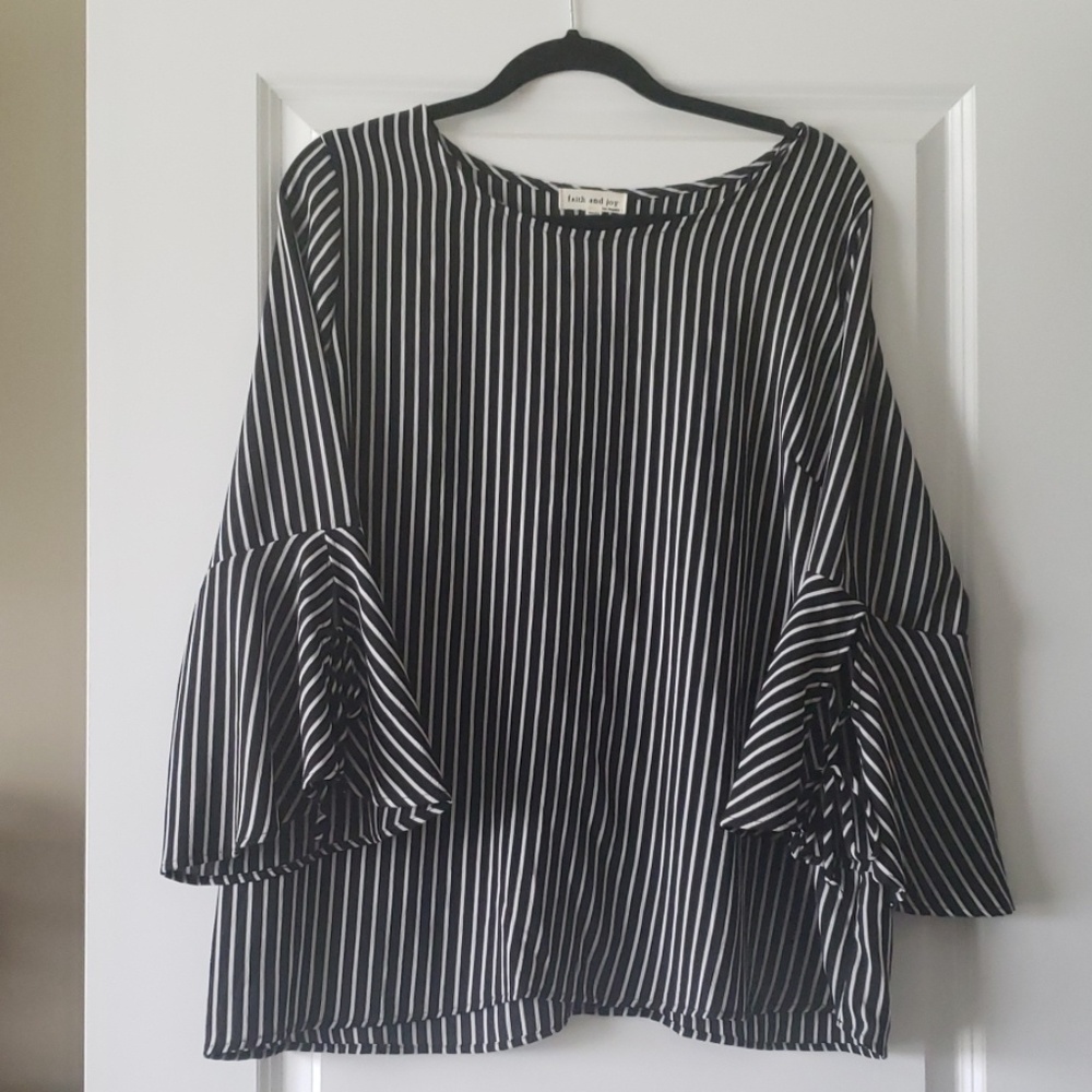 Black and white striped top